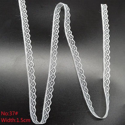 10 Yards 38 Kinds of White Lace Ribbon African Lace Fabric DIY Webbing Decoration Gifts Packing Sewing Clothes Material Craft