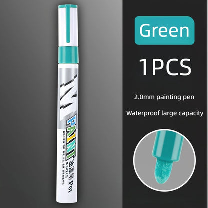 Car Paint Scratches Repair Brush Pen Waterproof Water Paint Marker Pen Car Tire Tread Care Automotive Black White Red Silver 