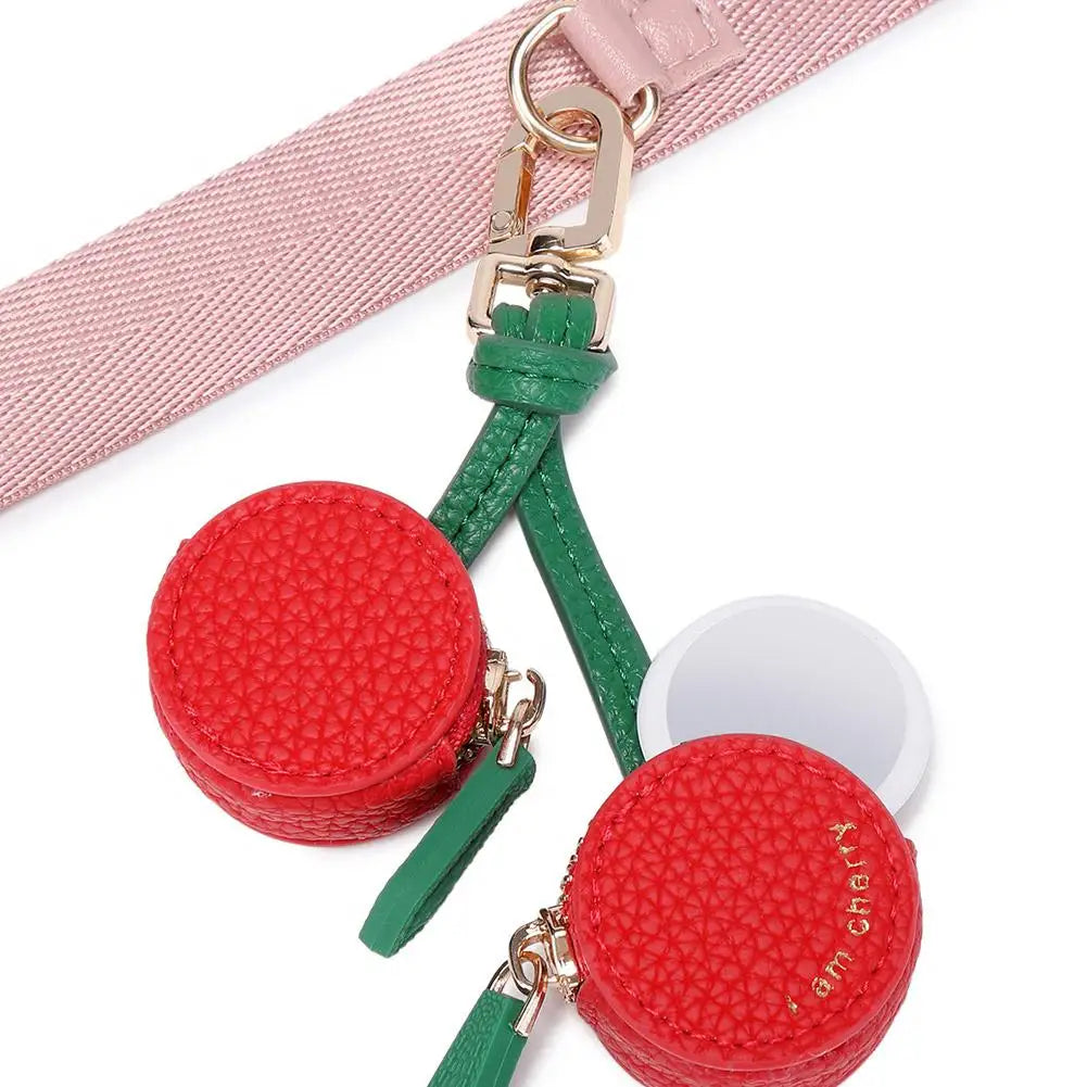 Fruit Coin Purse Cherry Blueberry Design Fruit Charm Coin Purse Cute PU Leather Pendant Keychain Earphone Bag Mini Storage Ba