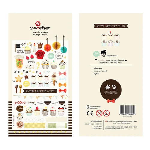 Suatelier Foods Stickers Aesthetic Scrapbooking Cute Junk Journal Ephemera Korean Deco Sticker Planner Diary DIY Craft Suppli