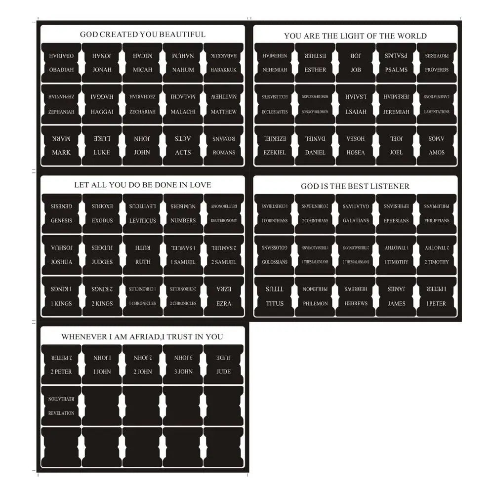 5 Sheets(75pcs) Bible Tabs Large Print And Easy-To-Read Bible Journaling Supplies Self-Adhesive Index Label Sticker Stationer
