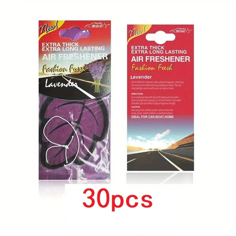 3-60pcs Car Air Freshener Natural Scented Tea Paper Auto Hanging Vanilla Perfume Fragrance Leaf Shape Car Accessories Interio