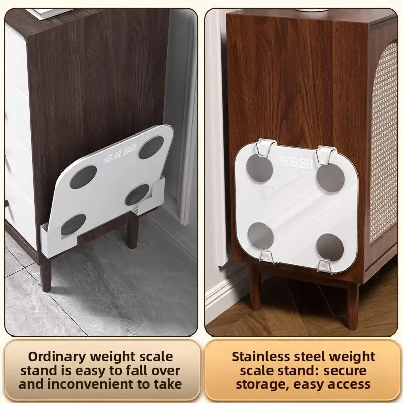 New Wall Mounted Weight Scale Storage Rack Universal Bracket Traceless Paste Space Saving Design Suitable For Home And Bathro