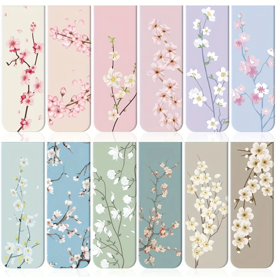 12pcs Magnetic Bookmarks For Women Flower Planner Magnetic Bookmark Assorted Book Magnets Page Markers Clip Magnetic Bookmark