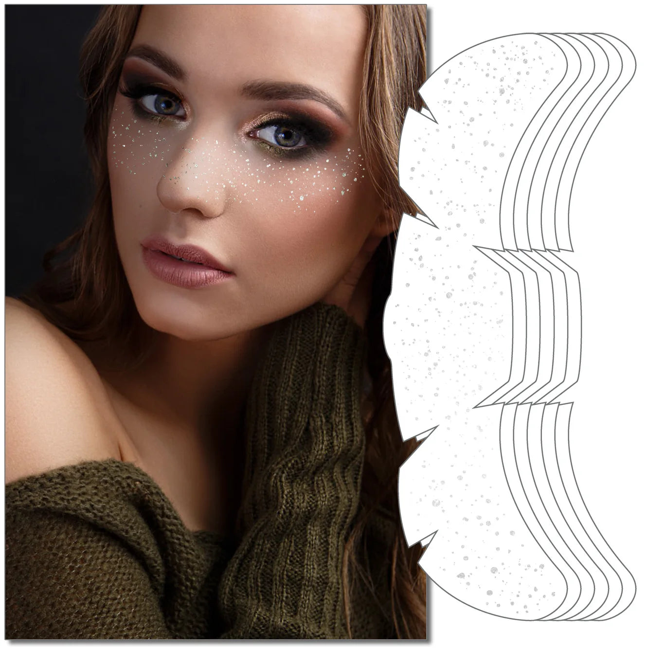 6pcs Freckle Tattoo Stickers Gold Silver Metallic Temporary Tattoo Stickers For Women Glitter Face Decals for Music Festival 