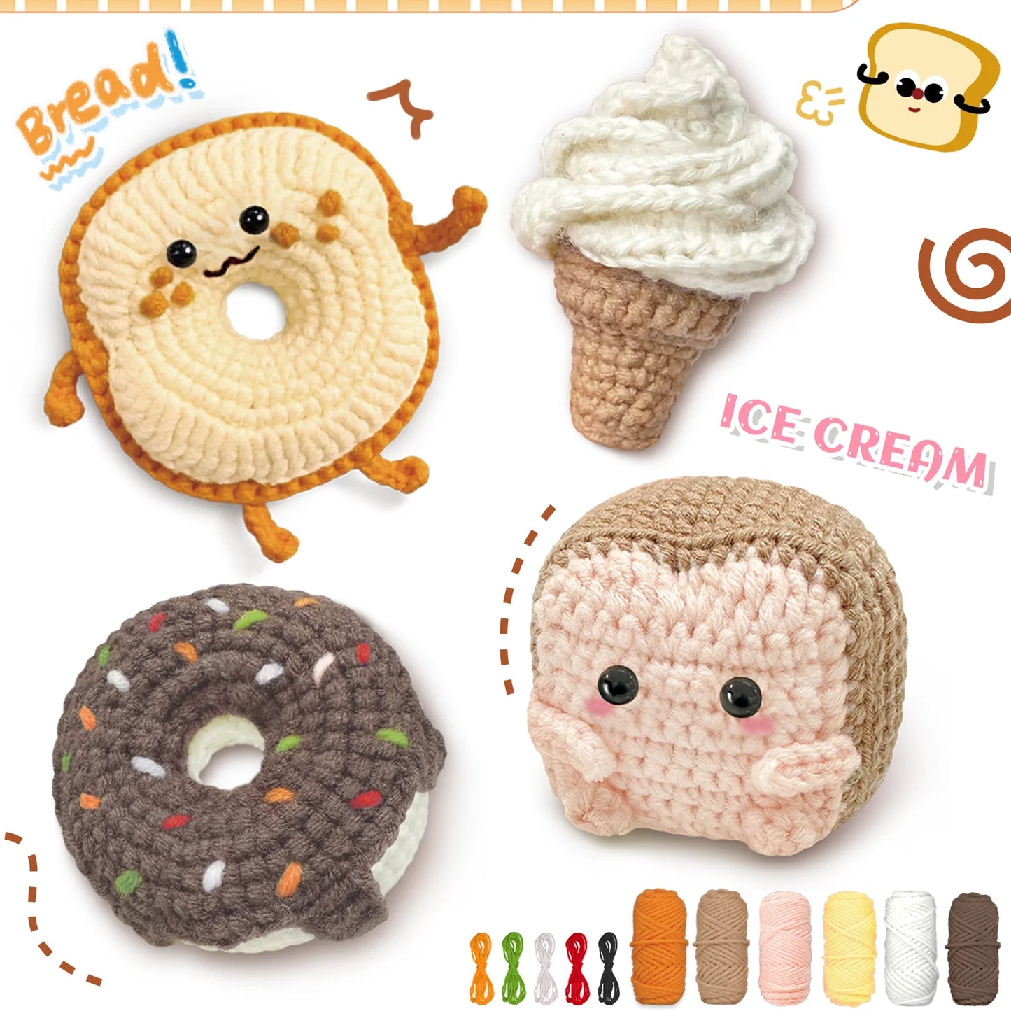 Crochet Kit for Beginners, DIY Animal Crochet Set, Easy Crochet Starter Kit, Step-by-Step Patterns, Fun Craft Project for Kid