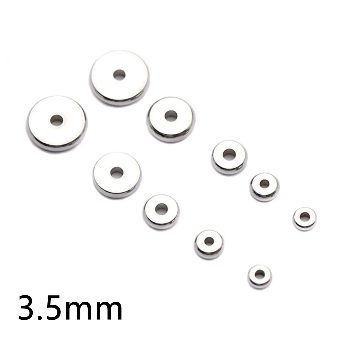 20/50PCs 304 Stainless Steel Flat Round Spacer Beads Separators Beads For Jewelry Making Metal Gold/Silver Color Diy Accessor