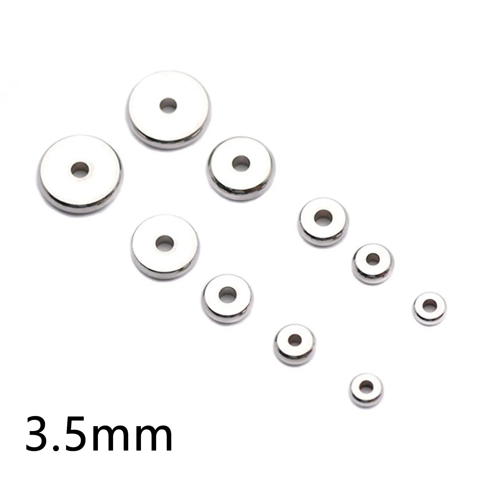 20/50PCs 304 Stainless Steel Flat Round Spacer Beads Separators Beads For Jewelry Making Metal Gold/Silver Color Diy Accessor