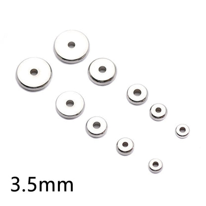 20/50PCs 304 Stainless Steel Flat Round Spacer Beads Separators Beads For Jewelry Making Metal Gold/Silver Color Diy Accessor