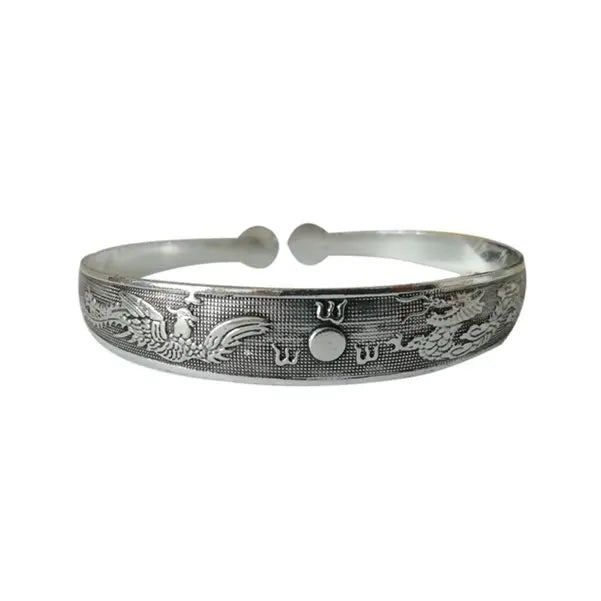 Retro Cuff Bracelets Tibetan Silver Metal Carving Fish Elephant Flower Bangles Vintage Gypsy Jewelry Female Gifts - 04