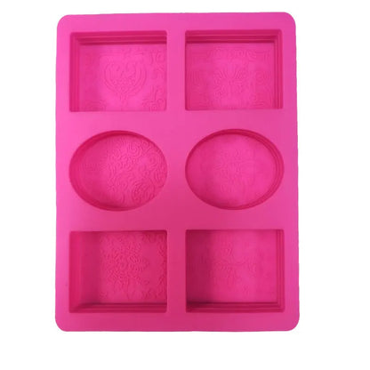 6 Holes 3D Silicone Soap Mold Soap Making Moulds Supplies Candle Form Resin Craft Home Decor
