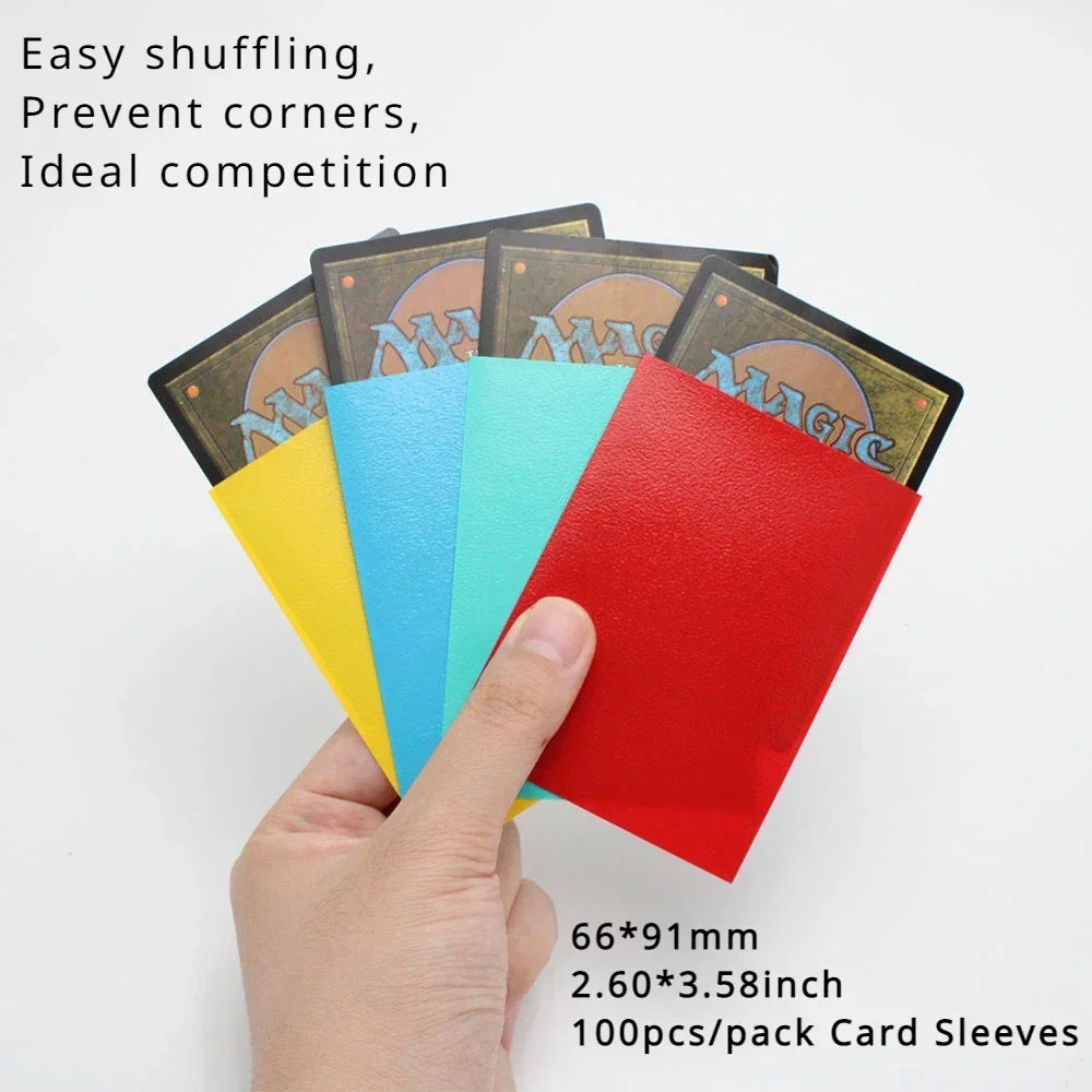 100PCS 66x91mm Matte Colorful Standard Size Card Sleeves TCG Trading Cards Protector Tarot Shield Board Games Magical Cover P