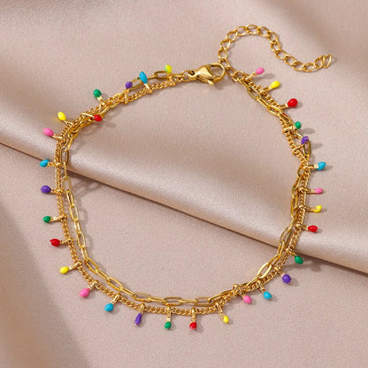 Anklets for Women Summer Beach Accessories Stainless Steel Imitation Pearl Chain Anklet Gold Color Leg Bracelets Bodychain Gi
