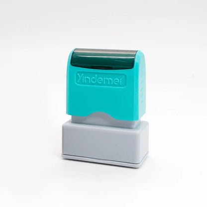 Custom Teacher Name Ink Stamp Signature Calligraphy Selfing-Inking Personalized Letter Stamp For School Student Child - cyan 