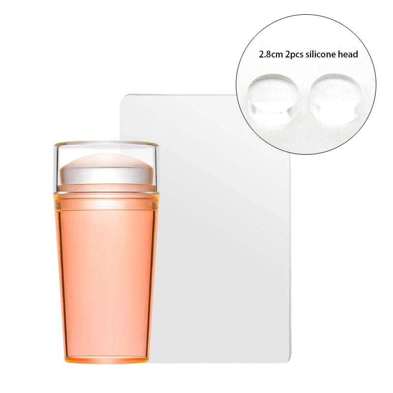Nail Stamping Plates Pure Clear Jelly Nails Art Stamper Scraper Set Print Silicone Marshmallow Design Manicure Accessories To
