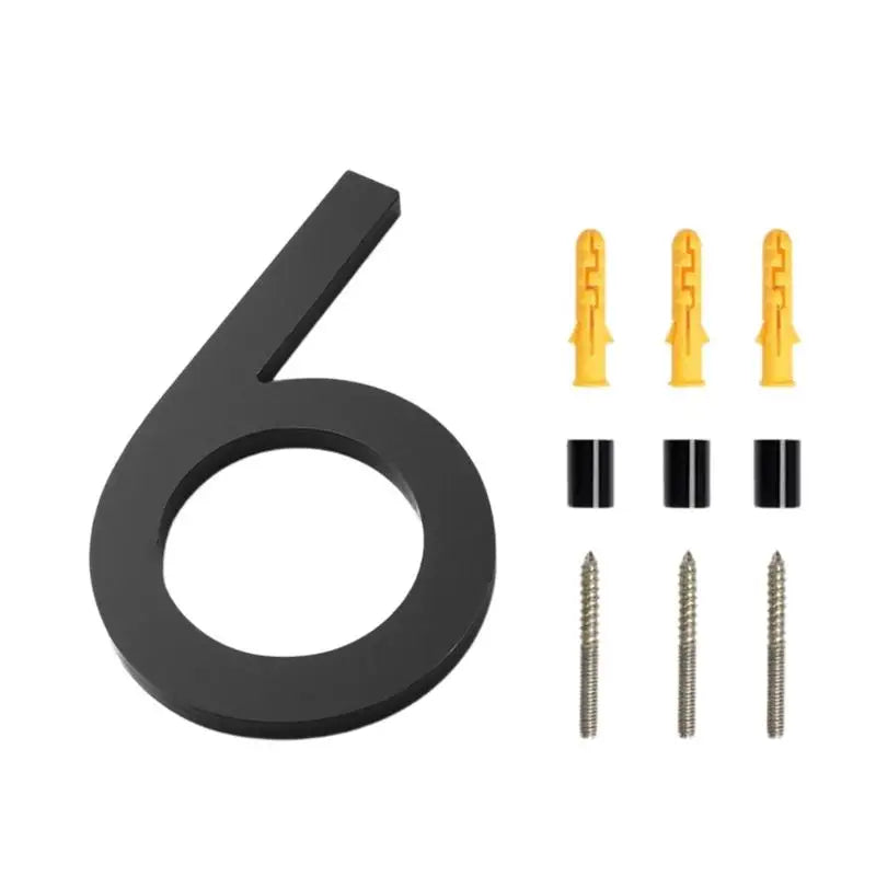 Modern Black Acrylic Address Plaque 0-9 House Number Apartment Door Number For Front Yard And Entryway D2RD - Black (Style 6)