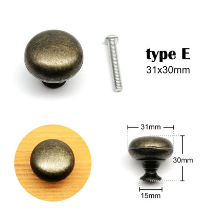 Antique brass Vintage Round Flower Furniture Cabinet Cupboard Dresser Chest Closet Drawer Door Window Handle Pull Knob - E Di