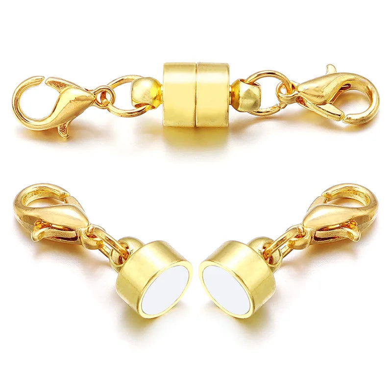 5Sets Strong Magnetic Clasps Copper Double Lobster Clasps Magnet Connectors Buckle Fasteners For DIY Jewelry Making Bracelets