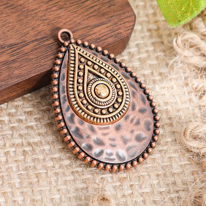 Retro Vintage Ethnic Bohemia Teardrop Pendants for Women Earrings Necklaces Charms for DIY Making Jewelry Accessories