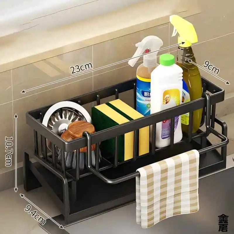 Compact Tap-Mounted Spice Shelf – Sink Organizer with Drainage Rack – Space-Saving Kitchen Storage for Utensils/Accessories -