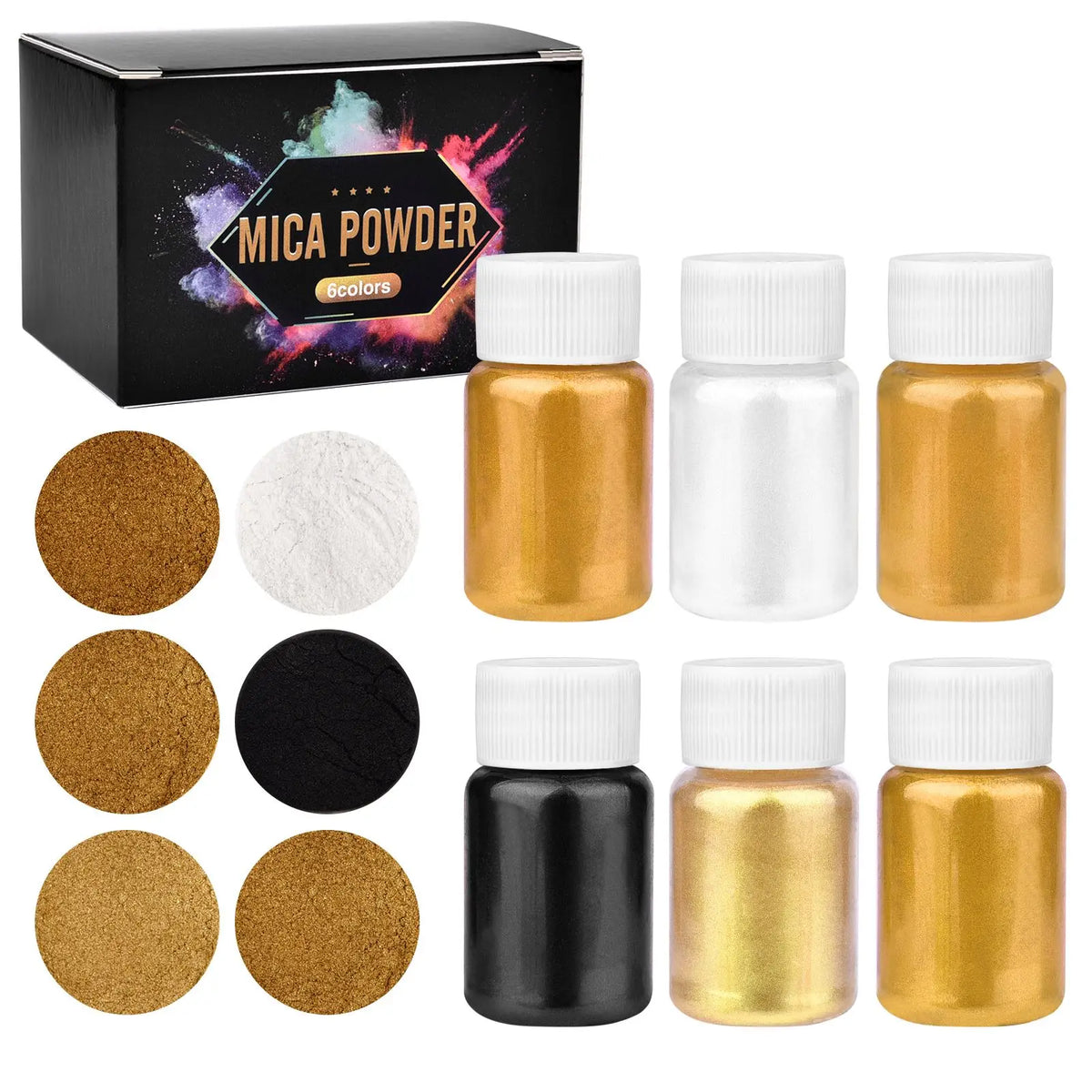 6 Colors/Set Pearl Powder Pigment DIY Epoxy Resin Mold Colorant Dye Mineral Powder Epoxy Resin Dye Pearl Pigment Glitter Craf