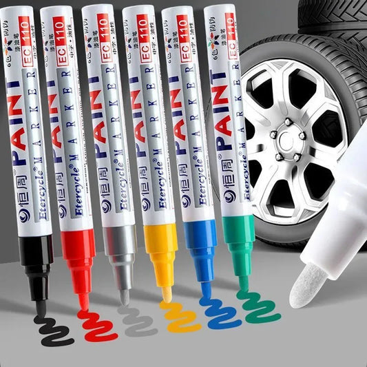 2Pcs colored Permanent Paint Pen Colorful Tire Markers Rubber Car Tyre Tread Markers Pens Quick Dry Waterproof for Metal Rock