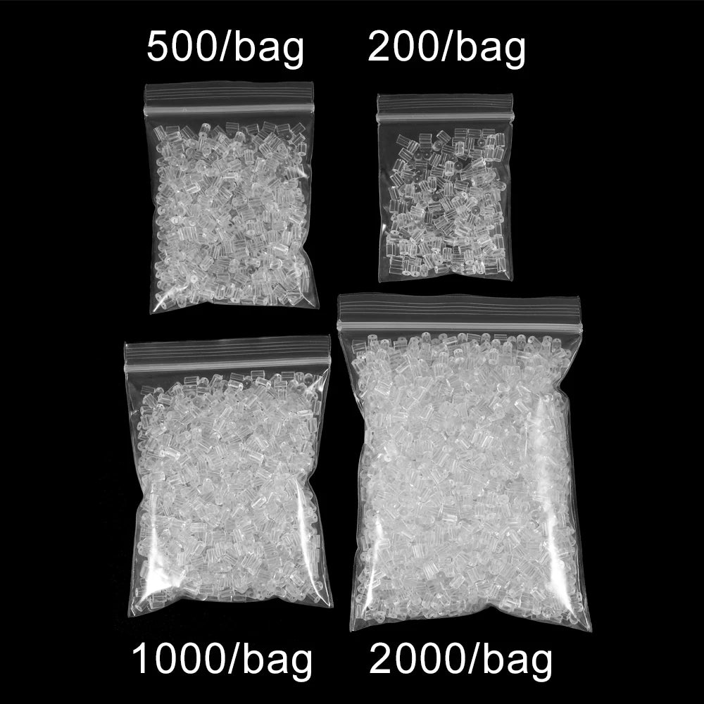 200-2000pcs Soft Silicone Rubber Earring Back Stoppers for Stud Earrings DIY Earring Findings Accessories Bullet Tube Ear Plu