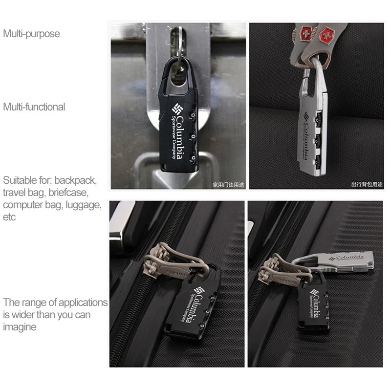 Alloy Combination Code Number Lock Padlock Luggage Lock for Zipper Bag Backpack Handbag Drawer Cabinet Luggage Lock Tools
