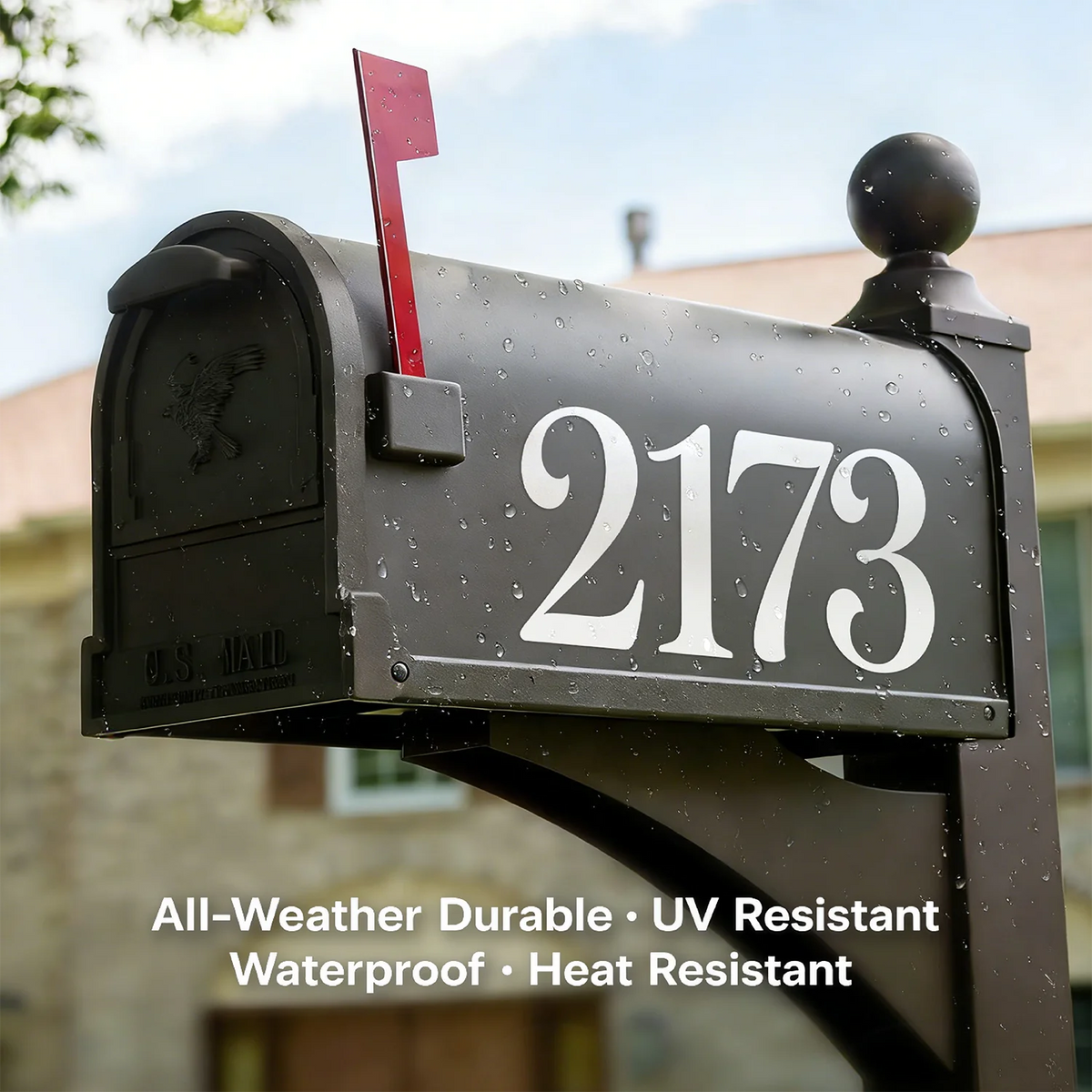 2 Sheets, 20pcs Mailbox Numbers Stickers Waterproof Outdoor Address Numbers for House Door Fence Curbside Street Address Self