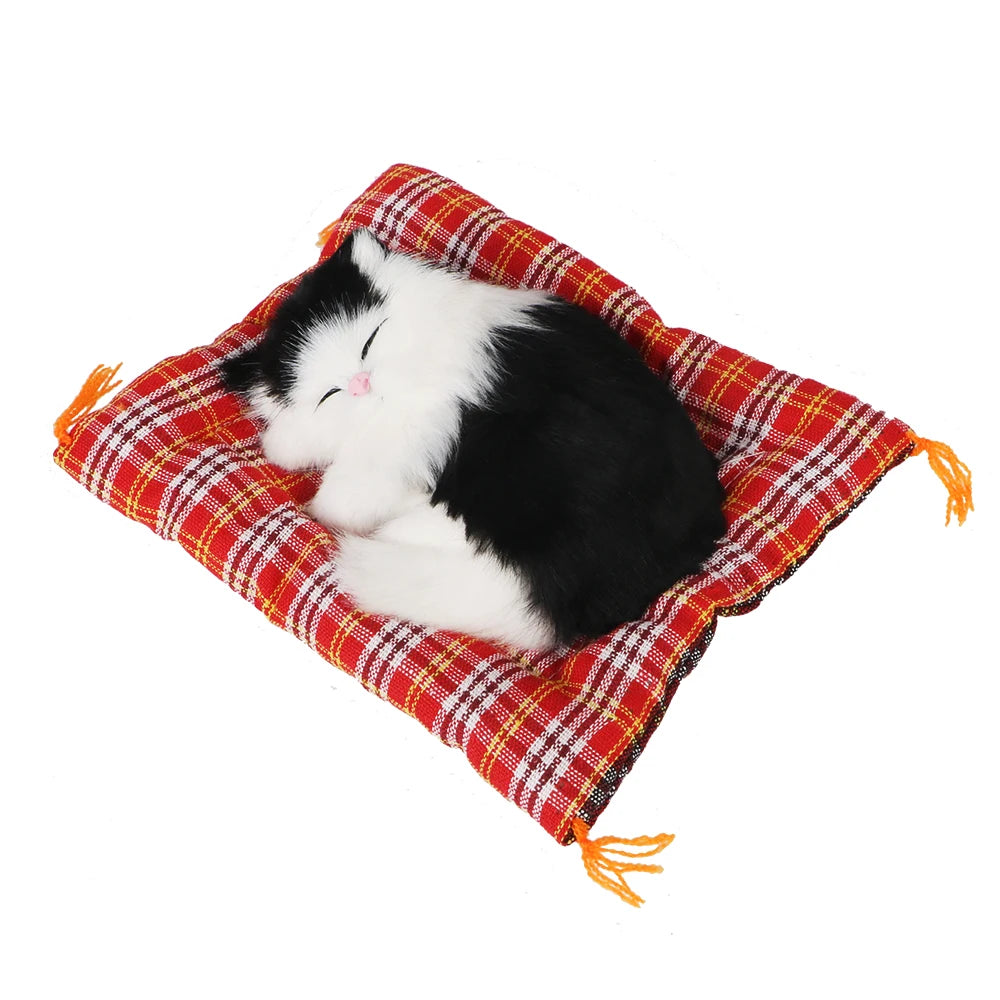 Lovely Plush Kittens Doll Toy Home Decoration Car-styling Car Ornaments Cute Simulation Sleeping Cats Dashboard Decoration - 