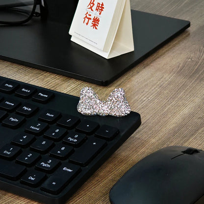 Computer Display Screen Decorative Diamond Bow Car Display Central Control Mini