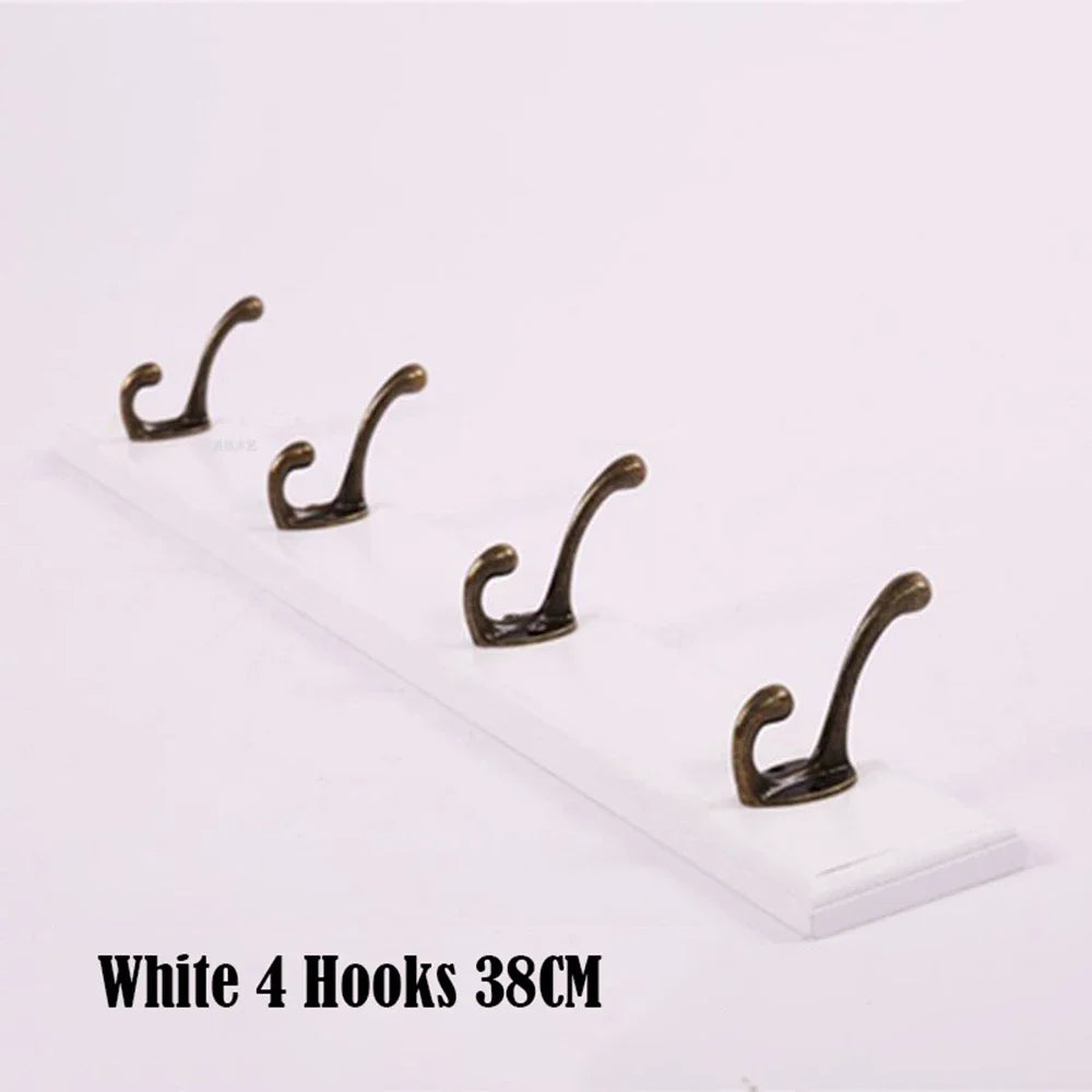 Wall Mounted Solid Wood Coat Rack with Hooks Hats Clothes Hanger Closet Organizer Perchero Furniture for Hallway Entrance Dec