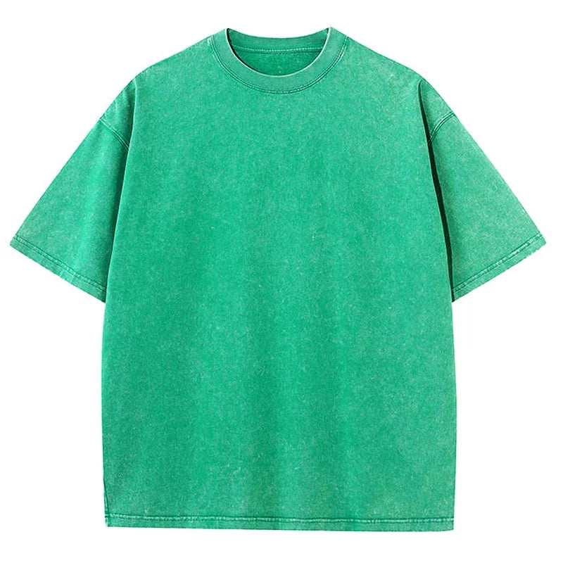 Men's Washed Vintage T-Shirts Street Hip Hop Retro Punk T Shirt Women Harajuku Casual Cotton Short Sleeve Acid Wash TShirts T