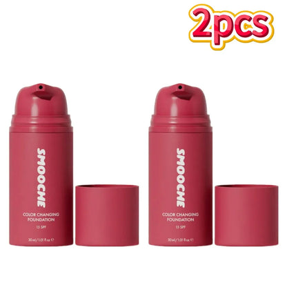 SMOOCHE Color Changing Foundation SPF15 Long-lasting Makeup Base Hydrating Lightweight Magic Waterproof Coverage Face Skin To