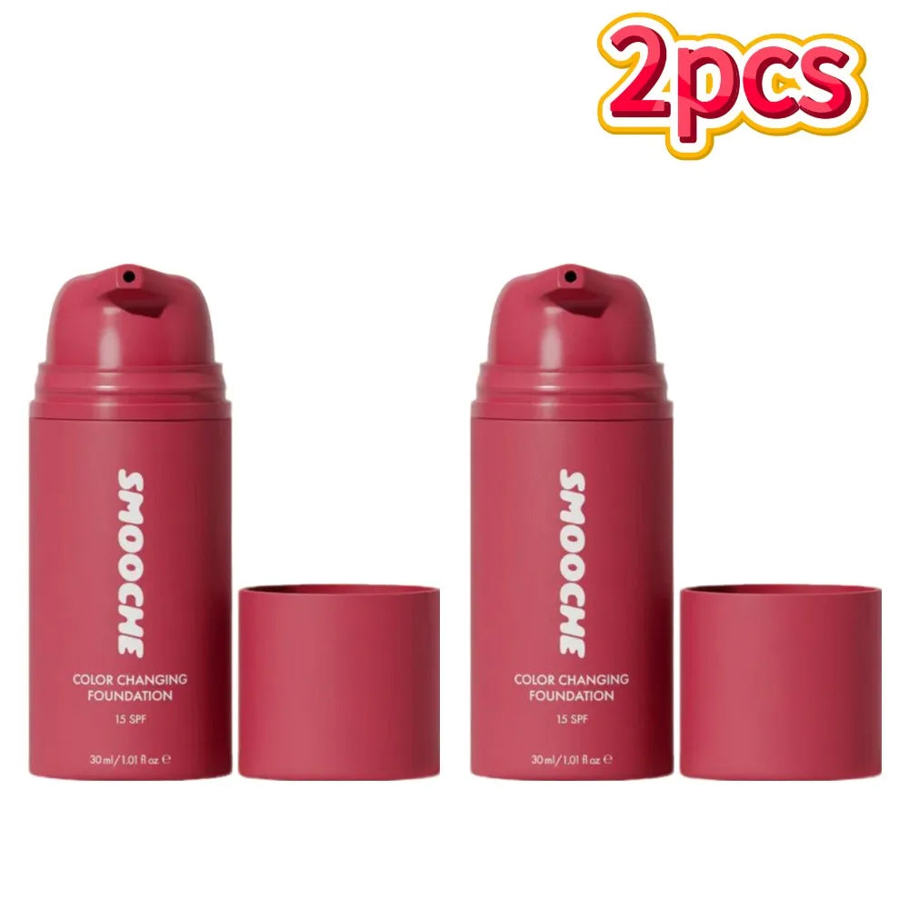 SMOOCHE Color Changing Foundation SPF15 Long-lasting Makeup Base Hydrating Lightweight Magic Waterproof Coverage Face Skin To