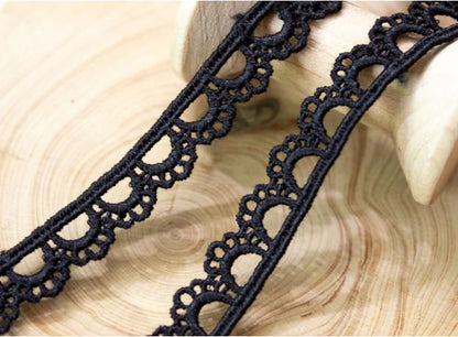 3 Yards Milk Silk White Black Burgundy Lace Trim Floral Embroidered Lace Fabric Ribbon Trimming Dress Costume Supplies DIY Cr