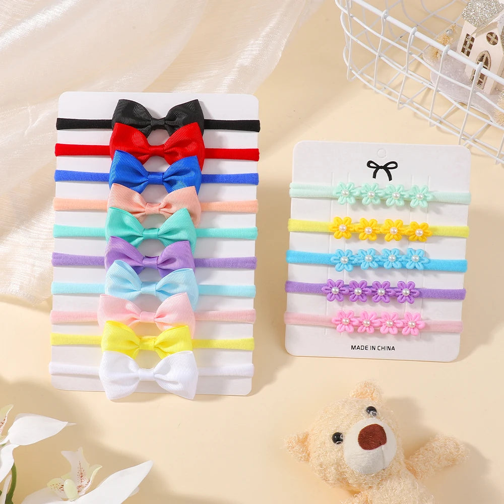 15Pcs/Set Cute Soft Bowknot Headband for Baby Girls Elastic Flower Bows Hairband Infant Toddler Kids Headwear Hair Accessorie