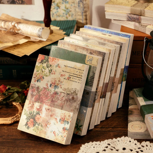 100 pcs Vintage material Diary Album background paper DIY decoration colored paper Scrapbooking Junk Journal Stationery Suppl