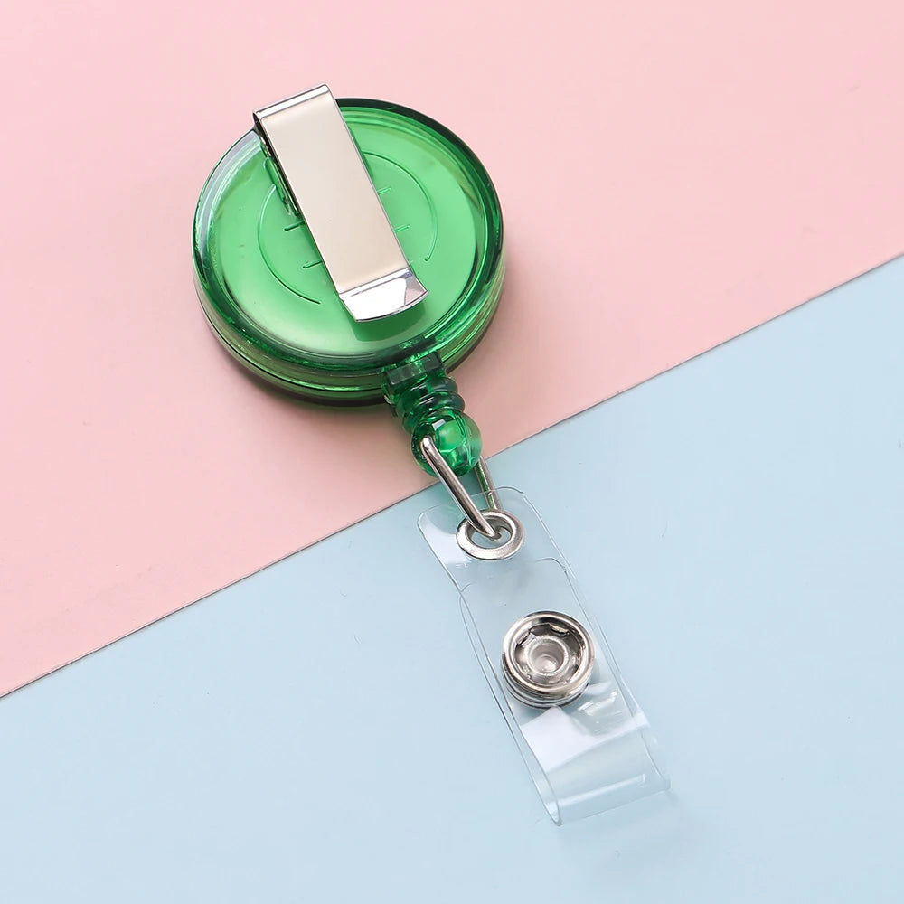 Retractable Steel Cord Pull Reel Keychains Spring Buckle Clasp Wire Rope Key Ring Recoil ID Card Holder Key Chain Multiple To