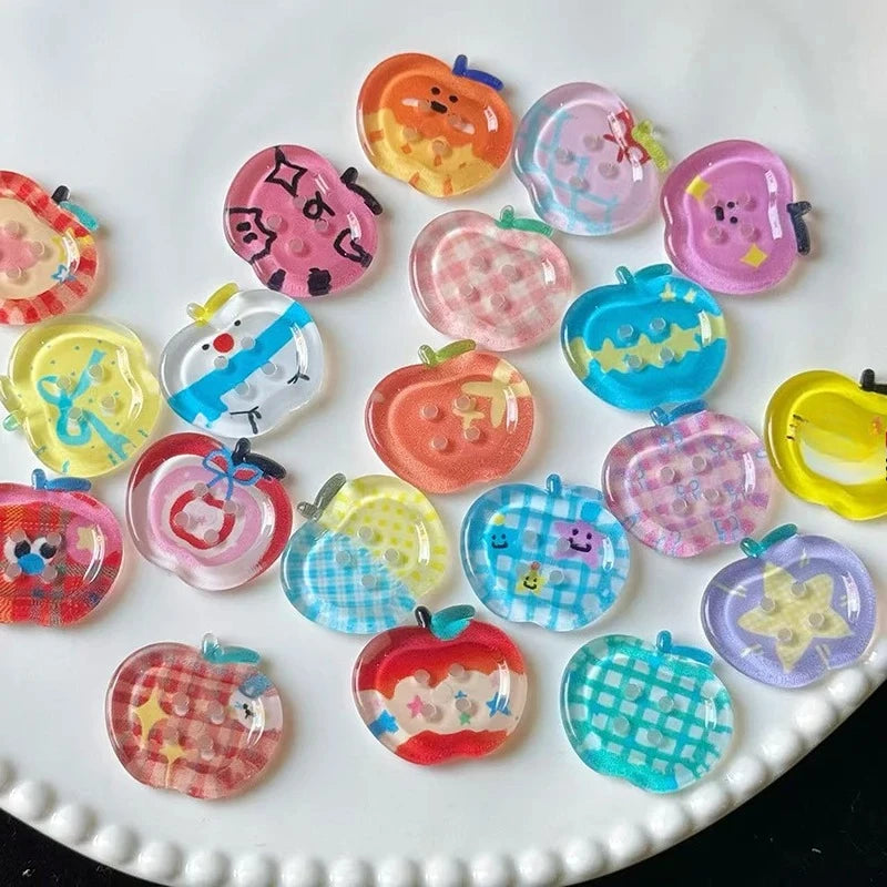 10/20pcs Dopamine Button Mixed Colored Transparent Decorative Scrapbook DIY Crafts Baby Clothing Accessorie Bead Jewelry 2025