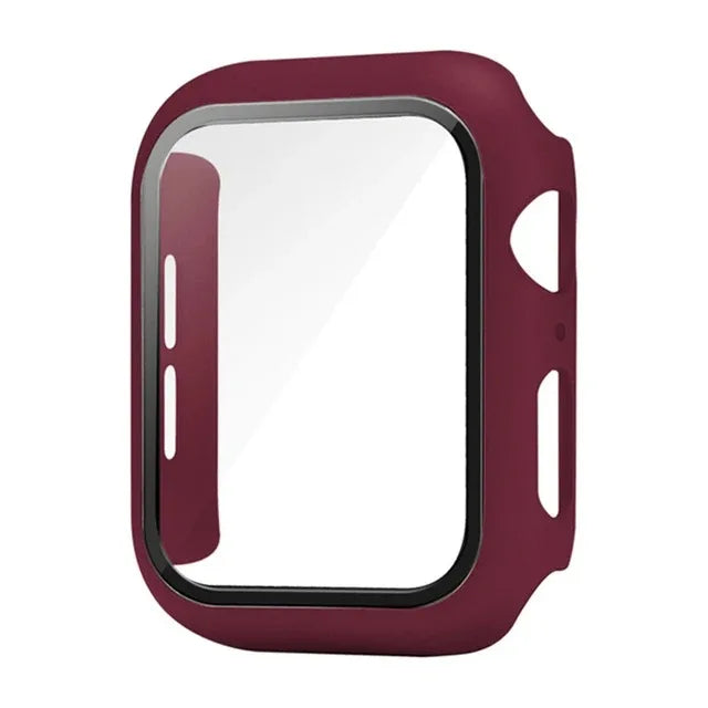 Glass+Cover For Apple Watch case 44mm 40mm 41 42 45 mm 49mm 46mm Screen Protector iWatch series Ultra 10 9 8 7 6 SE 5 Accesso
