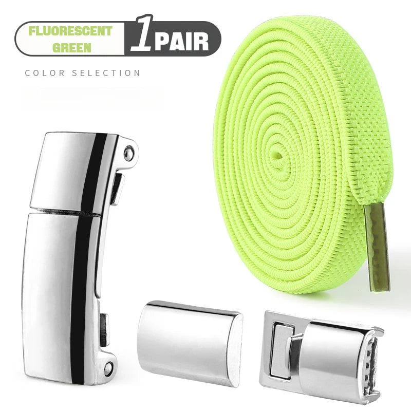 1Pair Magnetic Lock Shoelaces without ties Flat Elastic Laces Sneakers Boots No Tie Shoelace Rubber Bands for Shoes Accessori