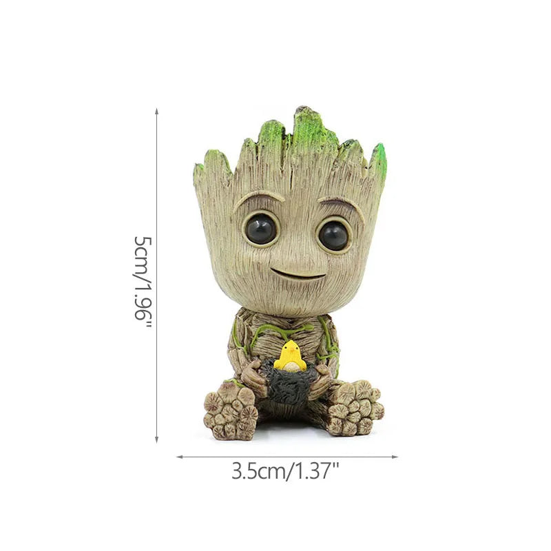 Desktop Decor Mini Anime Figurine Tree Man Miniature Model Cute Groot Doll Toy Home Accessories Ornament Handicraft Gifts