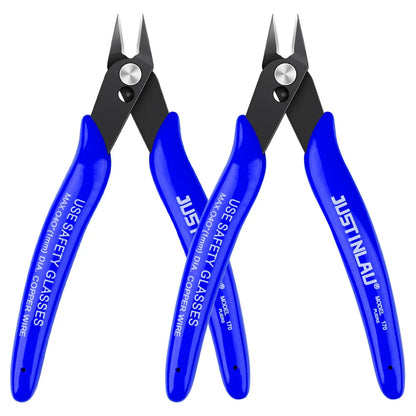 2Pcs Mini Nose Cutting Plier Electrical Wire Cable Cutter Metal Side Snips Flush Pliers Convenient Durable Tool