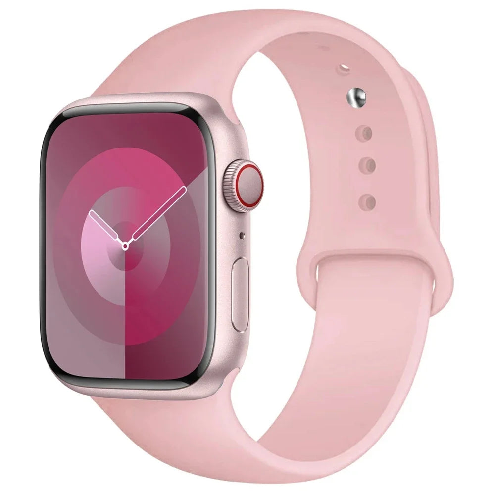 Silicone Band For Apple Watch strap 44mm 45mm 40mm 41mm 42-38mm 45 mm sport bracelet iwatch series 8 7 6 5 4 3 SE 9 Ultra 2 4