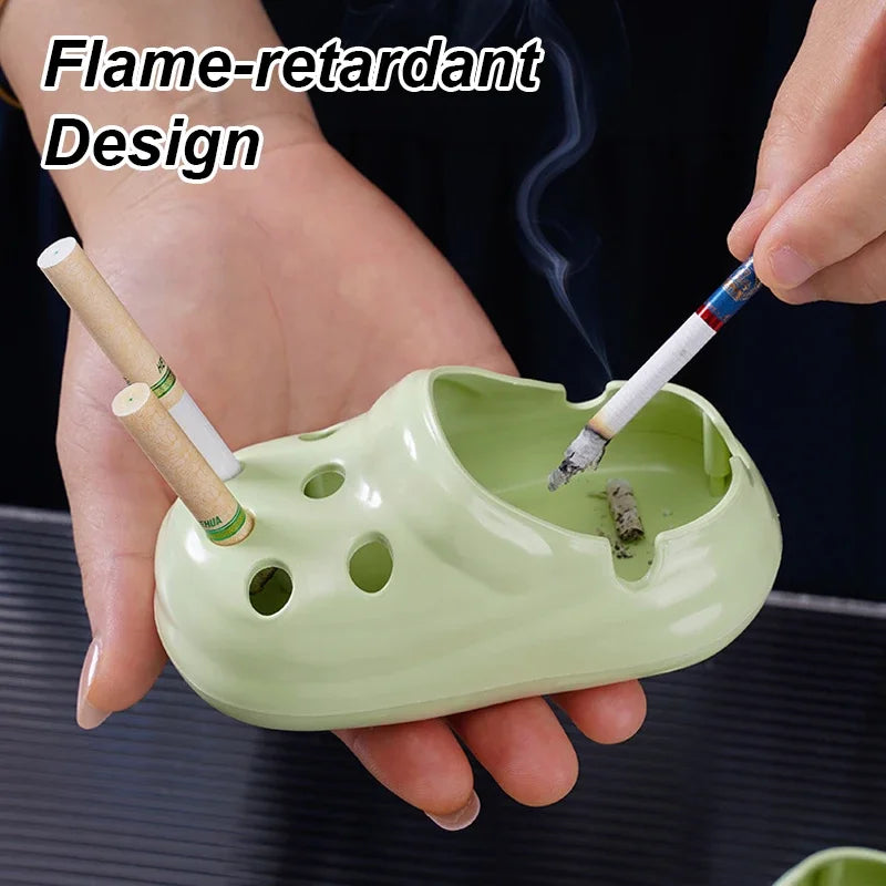 Creative Cute Hole Shoe Ashtray, Flame Retardant PP Material+anti Fly Ash, Suitable for Home/office/hotel Panoramic View