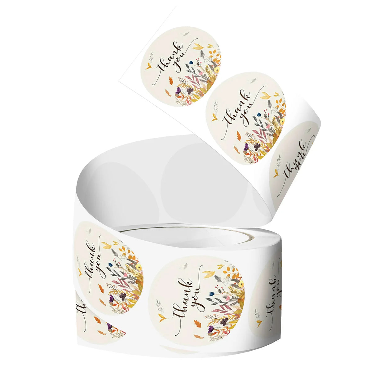 500pcs Thank You Stickers 1" Flower Design,Highly Recommended for Birthdays, Weddings, Giveaways, Bridal Showers (1 Roll)