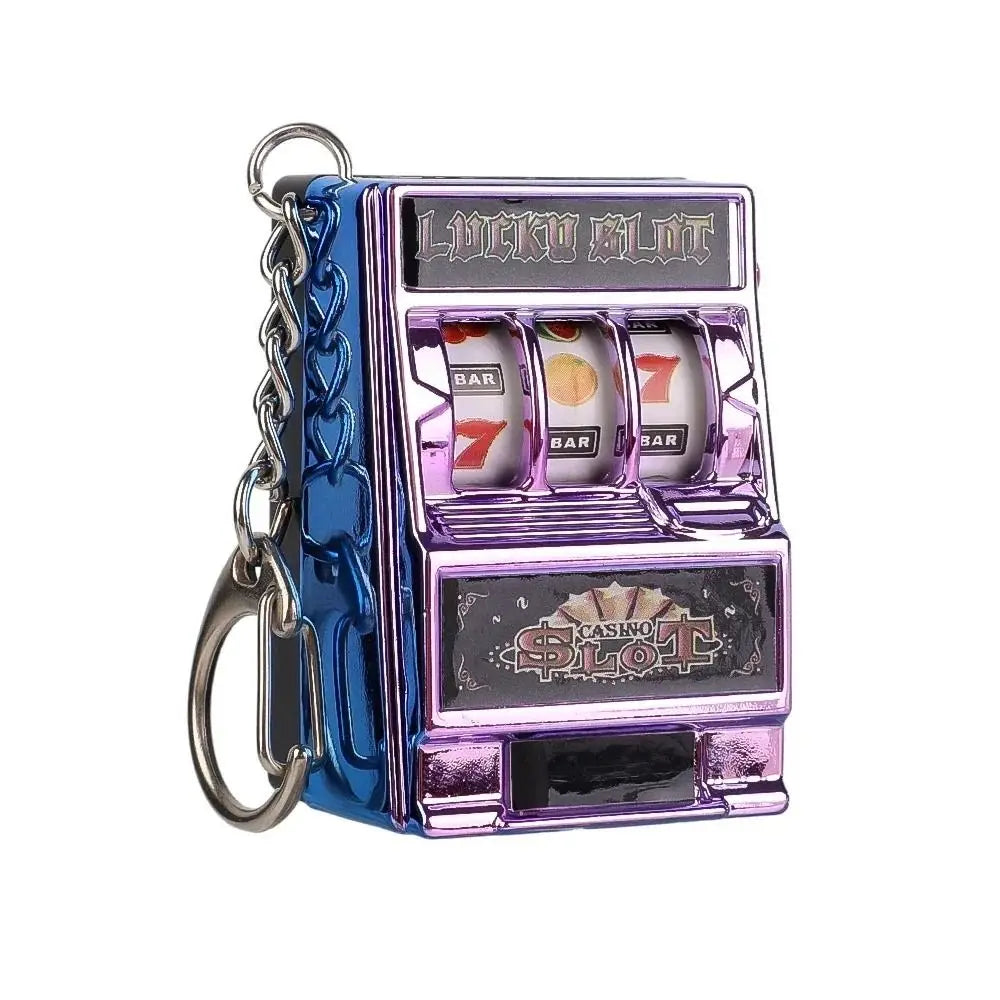 Mini Gambling Slot Machine Key Chains Creative Arcade Pocket Fruit Lucky Jackpot Gadget Antistress Toy Funny Games Keychain R