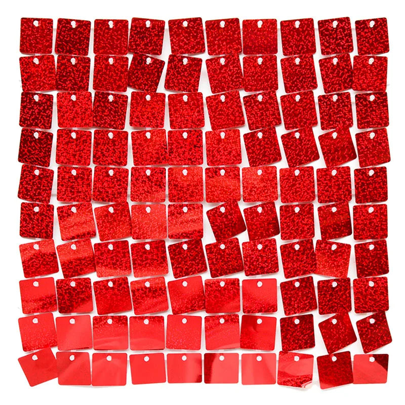 6-30Pcs Colorful Glitter Sequins Background Wall Panels Light Gold Square Shiny Panels Wedding Birthday Christmas Party Backd