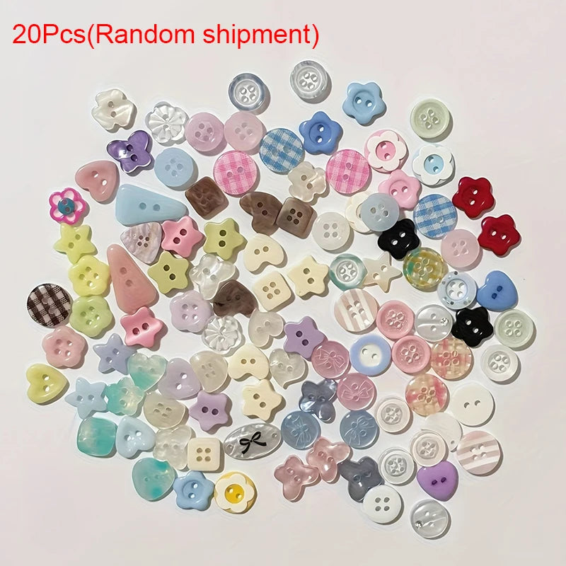 10-100pcs Korean style Cream Color Plastic Buttons Crafts DIY Scrapbooking Cute Sewing Button Apparel Accessories Randomly